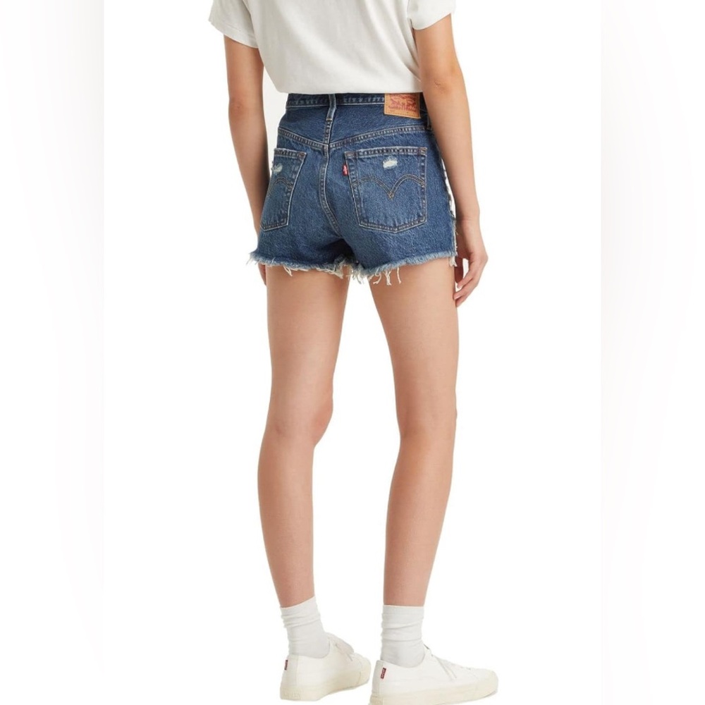 Women’s distressed jean shorts size 32 gently worn Levi